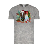 Cloud Rock merry Christmas goat Vintage Tee - CowhideDigitalArt