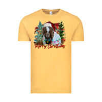 Vintage Mustard merry Christmas goat Vintage Tee - CowhideDigitalArt