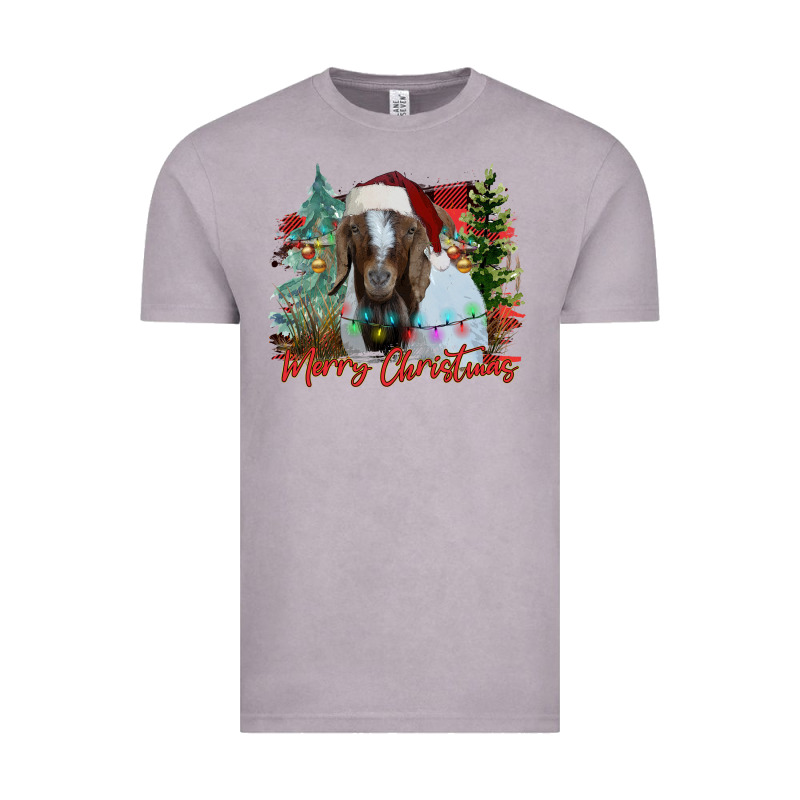 Merry Christmas Goat Vintage Tee by CowhideDigitalArt | Teevron