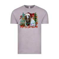 Vintage Zinc merry Christmas goat Vintage Tee - CowhideDigitalArt