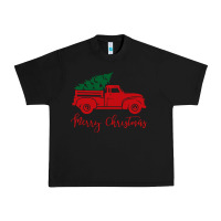 Black vintage red truck with christmas Urban Heavy Tee - artisFamous
