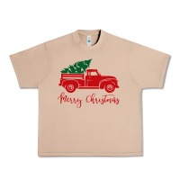 Burro vintage red truck with christmas Urban Heavy Tee - artisFamous