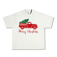 Pistachio vintage red truck with christmas Urban Heavy Tee - artisFamous