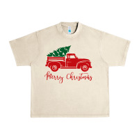 Vintage Red Truck With Christmas Urban Heavy Tee | Teevron