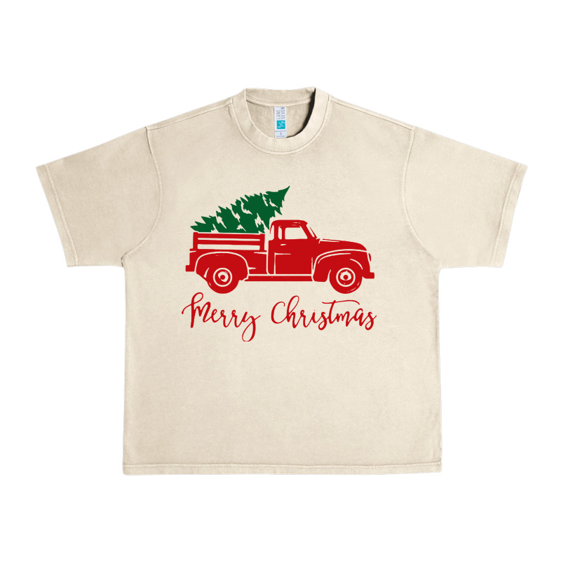 Vintage Red Truck With Christmas Urban Heavy Tee by artisFamous | Teevron