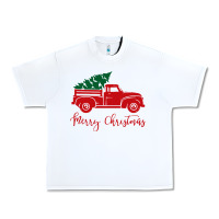 White vintage red truck with christmas Urban Heavy Tee - artisFamous
