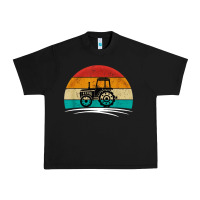 Black vintage tractor Urban Heavy Tee - artisFamous