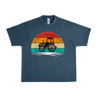 Midnight Navy vintage tractor Urban Heavy Tee - artisFamous