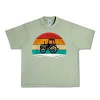 Oil Green vintage tractor Urban Heavy Tee - artisFamous