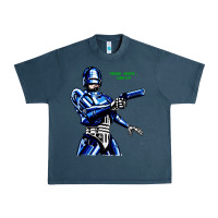 Midnight Navy 8bit robocop Urban Heavy Tee - artisFamous
