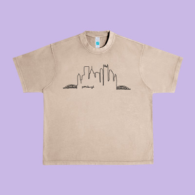 Pittsburgh Skyline City Urban Heavy Tee Designed By Artisfamous