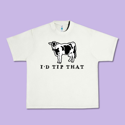 I'd Tip That Funny Cow Tipping Design Urban Heavy Tee Designed By Artisfamous