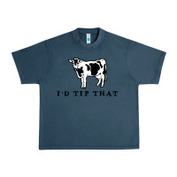 Midnight Navy i'd tip that funny cow tipping design Urban Heavy Tee - artisFamous