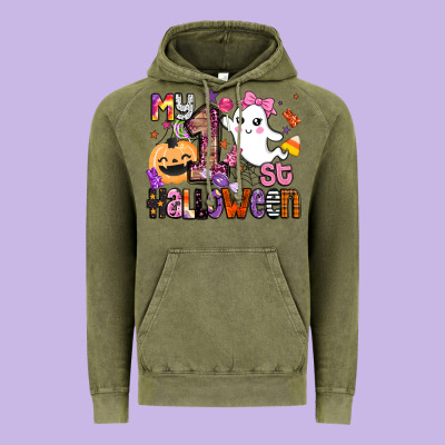 My 1st Halloween Vintage Hoodie Designed By Barkaloodesign