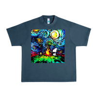 Midnight Navy starry night print van gogh parody Urban Heavy Tee - artisFamous