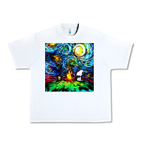White starry night print van gogh parody Urban Heavy Tee - artisFamous