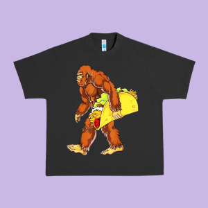 Bigfoot Carrying Taco Urban Heavy Tee Designed By Artisfamous