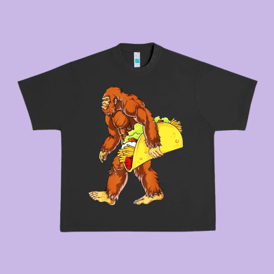 Bigfoot Carrying Taco Urban Heavy Tee Designed By Artisfamous