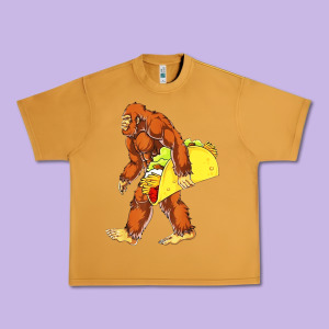Bigfoot Carrying Taco Urban Heavy Tee Designed By Artisfamous