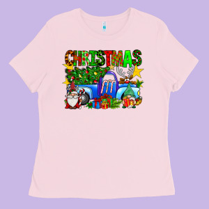 Christmas Truck Ladies Tee Designed By Sublimationcraftshop