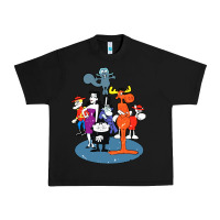 Black rocky & bullwinkle and friends Urban Heavy Tee - artisFamous