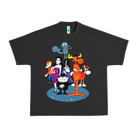 Pigment Black rocky & bullwinkle and friends Urban Heavy Tee - artisFamous