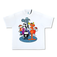 White rocky & bullwinkle and friends Urban Heavy Tee - artisFamous