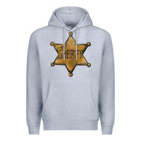 Heather Grey sheriff star Premium Hoodie - BarkalooDesign