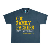 Midnight Navy god family packers in that order Urban Heavy Tee - artisFamous