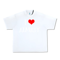 White i love almaty city Urban Heavy Tee - artisFamous