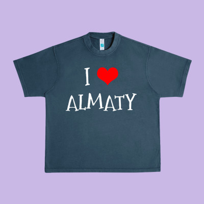 I Love Almaty City Urban Heavy Tee Designed By Artisfamous
