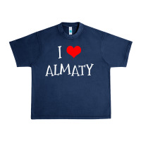 Navy i love almaty city Urban Heavy Tee - artisFamous