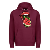 Burgundy Watermelon Tongue Premium Hoodie - Jasminsmagicworld