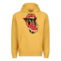 Mustard Watermelon Tongue Premium Hoodie - Jasminsmagicworld