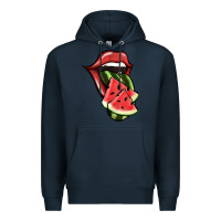 Navy Watermelon Tongue Premium Hoodie - Jasminsmagicworld