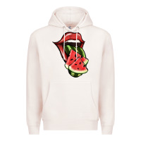 Pale Pink Watermelon Tongue Premium Hoodie - Jasminsmagicworld