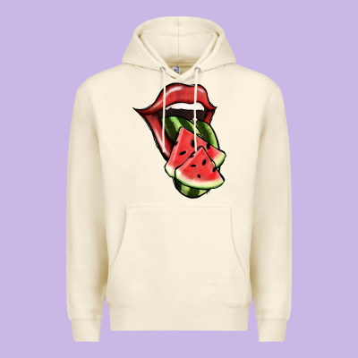 Watermelon Tongue Premium Hoodie Designed By Jasminsmagicworld