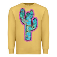 Antique Gold Western Turquoise Cactus Premium Sweatshirt - RanaPortraitStore