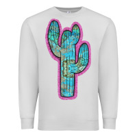 Dove Grey Western Turquoise Cactus Premium Sweatshirt - RanaPortraitStore