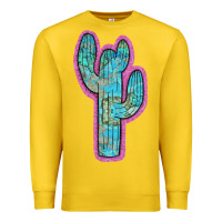 Lemon Western Turquoise Cactus Premium Sweatshirt - RanaPortraitStore
