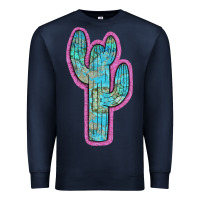 Navy Western Turquoise Cactus Premium Sweatshirt - RanaPortraitStore