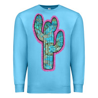Ocean Blue Western Turquoise Cactus Premium Sweatshirt - RanaPortraitStore