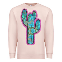 Pale Pink Western Turquoise Cactus Premium Sweatshirt - RanaPortraitStore
