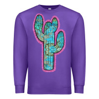 Purple Western Turquoise Cactus Premium Sweatshirt - RanaPortraitStore