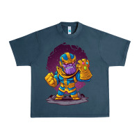 Midnight Navy cartoons super hero Strong Hands Urban Heavy Tee - artisFamous