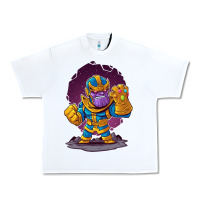 White cartoons super hero Strong Hands Urban Heavy Tee - artisFamous