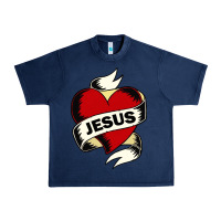 Navy jesus love Urban Heavy Tee - artisFamous