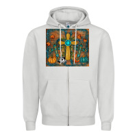 Dove Grey fall cross tumbler Zipper Hoodie - RanaPortraitStore