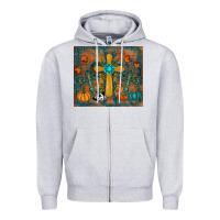 Heather Grey fall cross tumbler Zipper Hoodie - RanaPortraitStore
