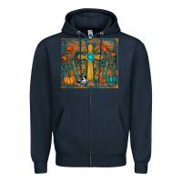 Navy fall cross tumbler Zipper Hoodie - RanaPortraitStore